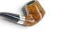 Pipa GBD Prestige Stand Up in radica liscia con ghiera in argento lavorato e bocchino curvo nero