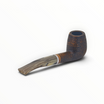 Pipa Talamona Revolution Mammuth 802 bent brandy rusticata scura con bocchino in metacrilato striato effetto mammut