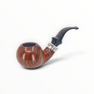 Pipa Ser Jacopo L1 Bent Apple in radica liscia con vera in argento e bocchino a sella nero
