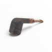 Pipa Talamona Revolution Wood Pot in radica sabbiata nera con anello in legno e bocchino in metacrilato