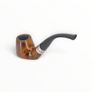 Pipa GBD Prestige Stand Up in radica liscia con ghiera in argento lavorato e bocchino curvo in metacrilato nero