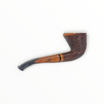 Pipa Amorelli Ghibli Bent Dublin in radica con finitura sabbiata, bocchino nero e logo in oro 24KT.