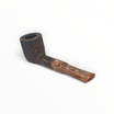 Pipa Talamona Revolution Wood forma Pot in radica sabbiata nera con anello in legno e bocchino in metacrilato