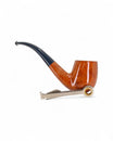 Pipa Castello Collection KK liscia naturale modello Bent Billiard Shape 65 con fitta venatura a occhio di pernice