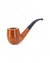 Pipa Castello Collection KK liscia naturale modello Bent Billiard Shape 65 con fitta venatura a occhio di pernice