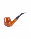 Pipa Castello Collection KK liscia naturale modello Bent Billiard Shape 65 con fitta venatura a occhio di pernice