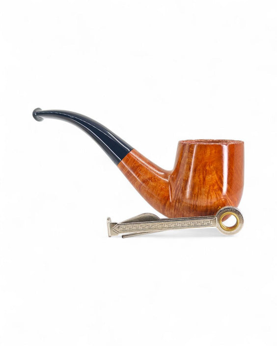 Pipa Castello liscia grado KKKK modello Bent Billiard Shape 65 con finitura Castello