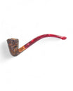Paronelli Belle Epoque Sandblasted Pipe – Bent Dublin Churchwarden - Red Stem