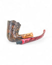 Paronelli Belle Epoque Sandblasted Pipe – Bent Dublin Churchwarden - Red Stem