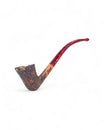Paronelli Belle Epoque Sandblasted Pipe – Bent Dublin Churchwarden - Red Stem