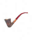 Paronelli Belle Epoque Sandblasted Pipe – Bent Dublin Churchwarden - Red Stem