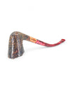 Paronelli Belle Epoque Sandblasted Pipe – Bent Dublin Churchwarden - Red Stem