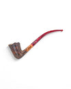Paronelli Belle Epoque Sandblasted Pipe – Bent Dublin Churchwarden - Red Stem
