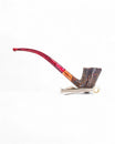 Paronelli Belle Epoque Sandblasted Pipe – Bent Dublin Churchwarden - Red Stem