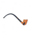 PARONELLI PIPE IN CHURCHWARDEN BRIAR SEMI-RUSTICATED DOUBLE MOUTHPIECE