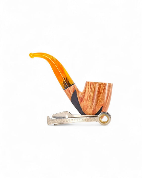 Pipa Paronelli Half Rusticated Bent Ovetto Handmade in Italy