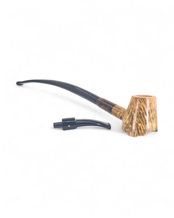Paronelli Half Rusticated Stand Up Pipe – Double Stem Churchwarden