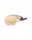 Paronelli Olea Excelsa Author Semi-Bent Sandblasted Olive Wood Pipe Handmade in Italy