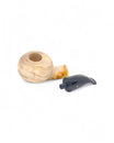 Paronelli Olea Excelsa Author Semi-Bent Sandblasted Olive Wood Pipe Handmade in Italy