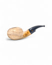 Paronelli Olea Excelsa Author Semi-Bent Sandblasted Olive Wood Pipe Handmade in Italy