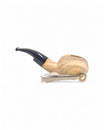 Paronelli Olea Excelsa Author Semi-Bent Sandblasted Olive Wood Pipe Handmade in Italy