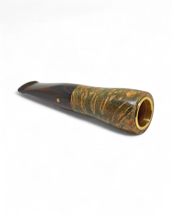 Paronelli Spinnline Smooth Reverse Calabash Pipe with Cumberland Colored Acrylic Mouthpiece