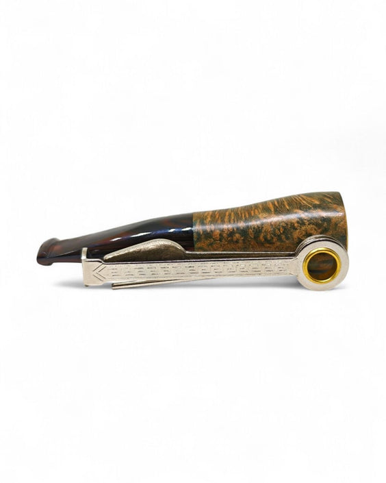 Paronelli Spinnline Smooth Reverse Calabash Pipe with Cumberland Colored Acrylic Mouthpiece