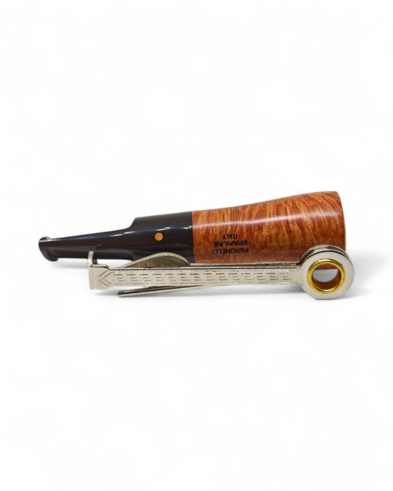 Paronelli Spinnline Reverse Calabash Pipe Smooth Saddle Mouthpiece Brown