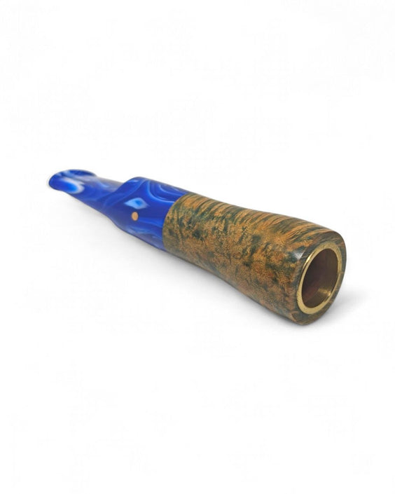 Paronelli Spinnline Smooth Reverse Calabash Pipe with Blue Stem