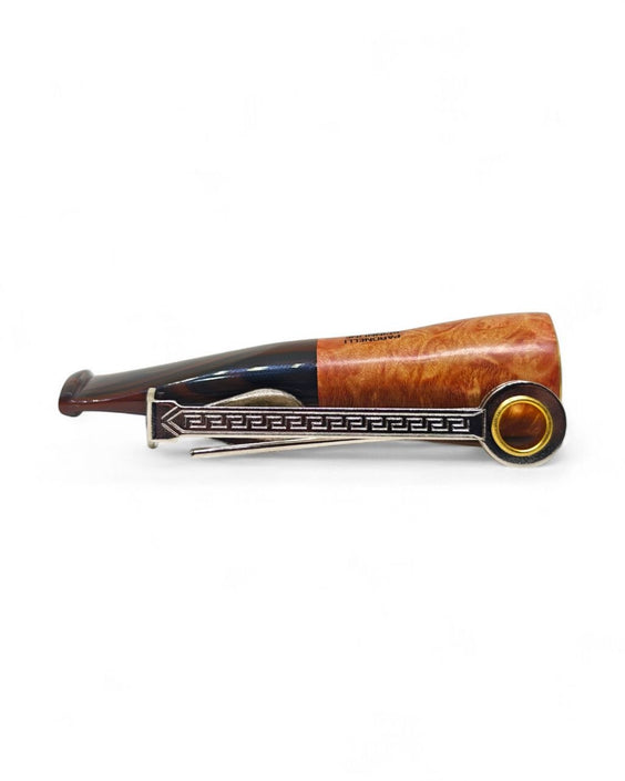 Paronelli Spinnline Smooth Reverse Calabash Pipe with Brown Stem