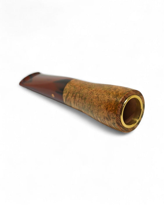 Paronelli Spinnline Smooth Reverse Calabash Pipe with Cumberland Colored Acrylic Mouthpiece