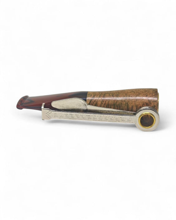 Paronelli Spinnline Smooth Reverse Calabash Pipe with Cumberland Colored Acrylic Mouthpiece