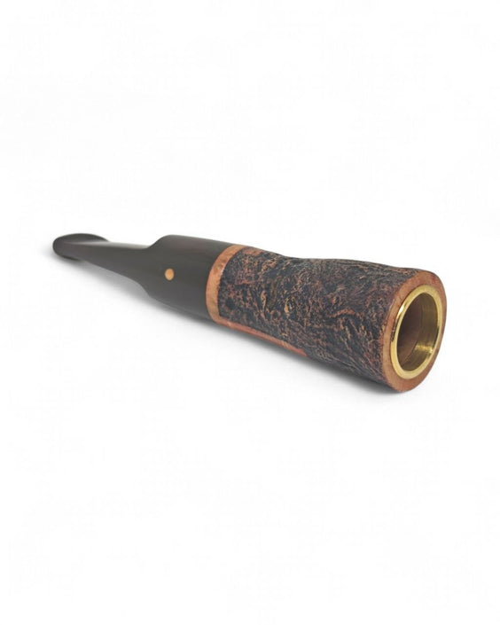 Paronelli Spinnline Reverse Calabash Pipe Sandblasted Saddle Mouthpiece Brown
