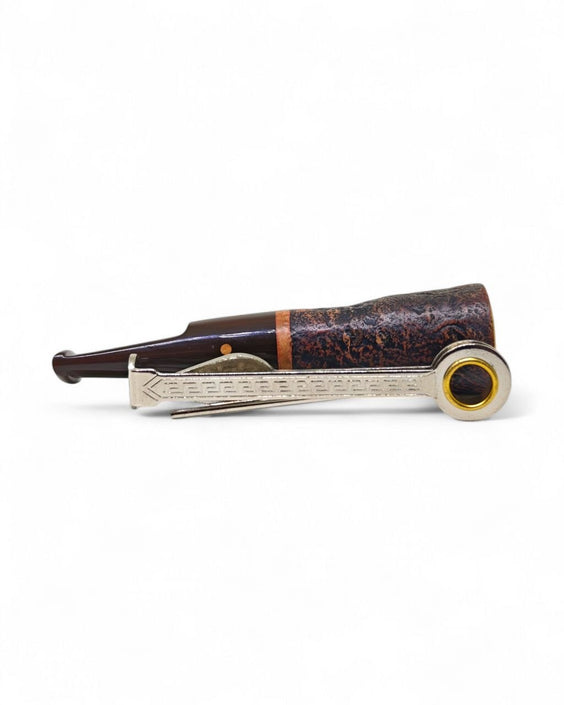 Paronelli Spinnline Reverse Calabash Pipe Sandblasted Saddle Mouthpiece Brown