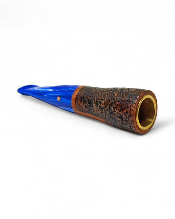 Paronelli Spinnline Reverse Calabash Pipe Sandblasted Mouthpiece Blue