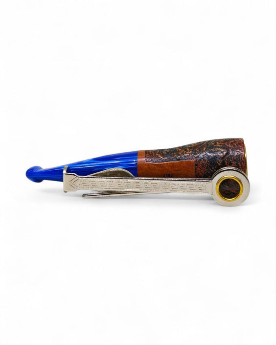 Paronelli Spinnline Reverse Calabash Pipe Sandblasted Mouthpiece Blue