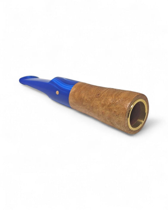 Paronelli Spinnline Reverse Calabash Light Sandblasted Pipe with Blue Stem