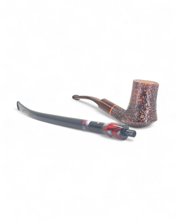 Paronelli Tulipan Sandblasted Pipe – Double Churchwarden Stem