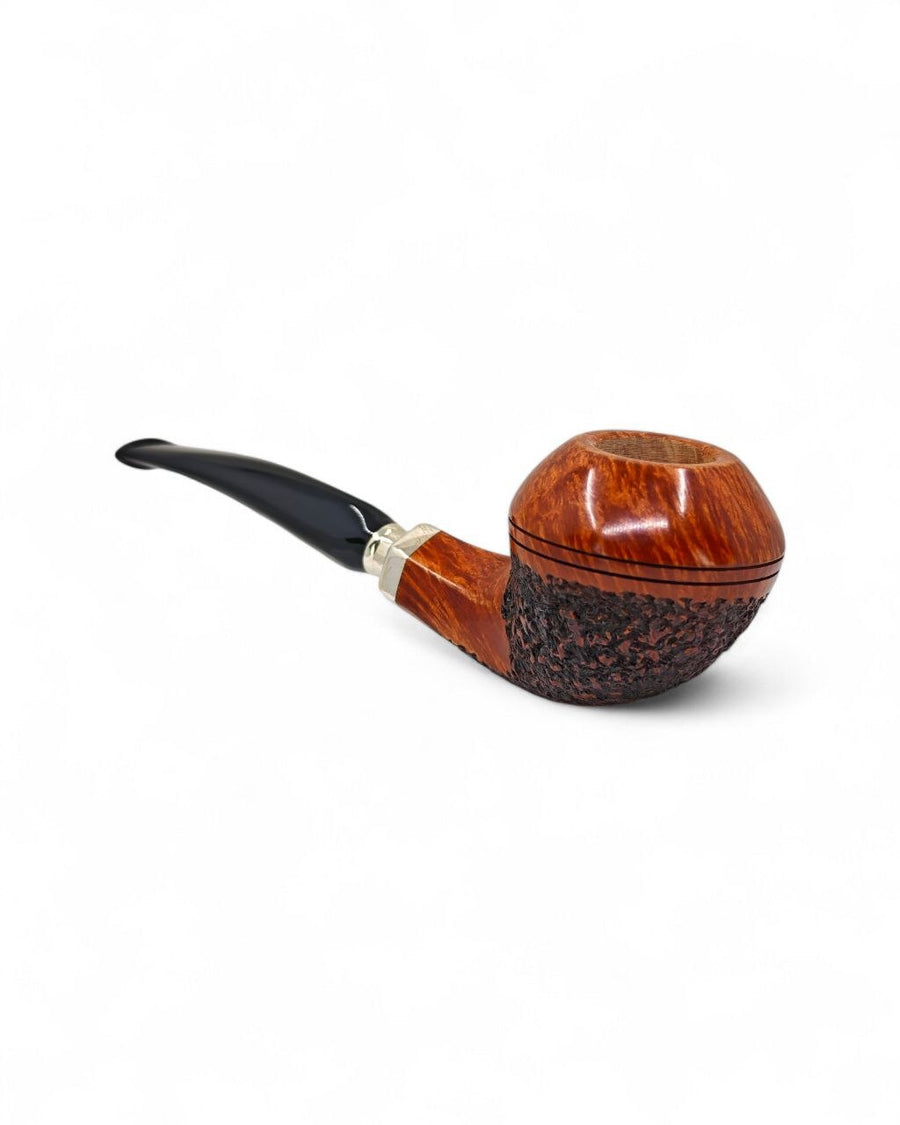 Pipa Pascucci Bulldog Semi Rusticata Rim Liscio Doppia Ghiera Argento