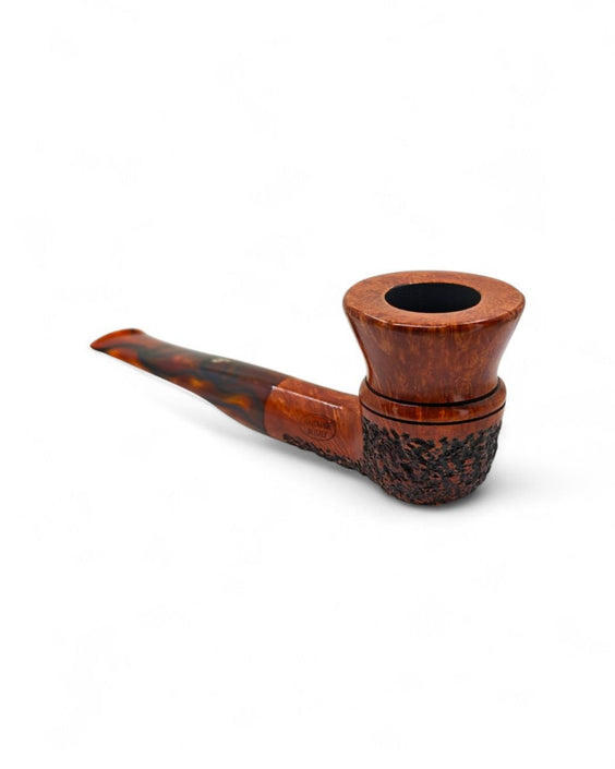 Pipa Pascucci Dublin Freehand Semi Rustic Rim Liscio Bocchino Ambrato Righe Nere
