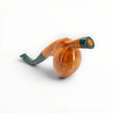 Floppypipe Pipa Pascucci liscia Egg stand-up in radica con tappo anti acquerugiola verde e arancione.