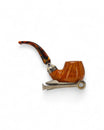 Pipa Pascucci PIII Liscia Bent Apple con Doppia Ghiera in Argento