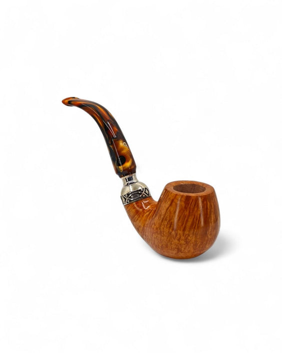 Pascucci PIII Smooth Bent Apple Pipe with Double Silver Band