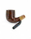 Pipa Sasieni The New Era 4 Dot Walnut Bent Liscia - Innesto Flock