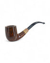 Pipa Sasieni The New Era 4 Dot Walnut Bent Liscia - Innesto Flock