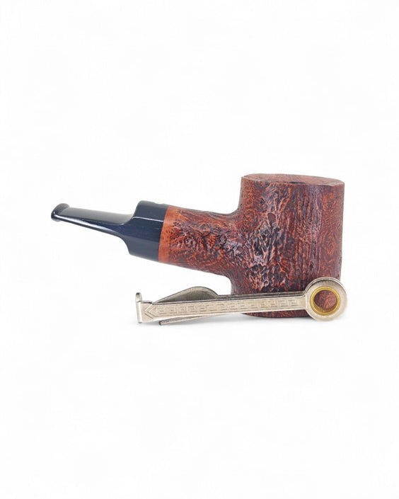 Talamona Reverse Calabash Cherrywood Stand Up Sandblasted Red Pipe