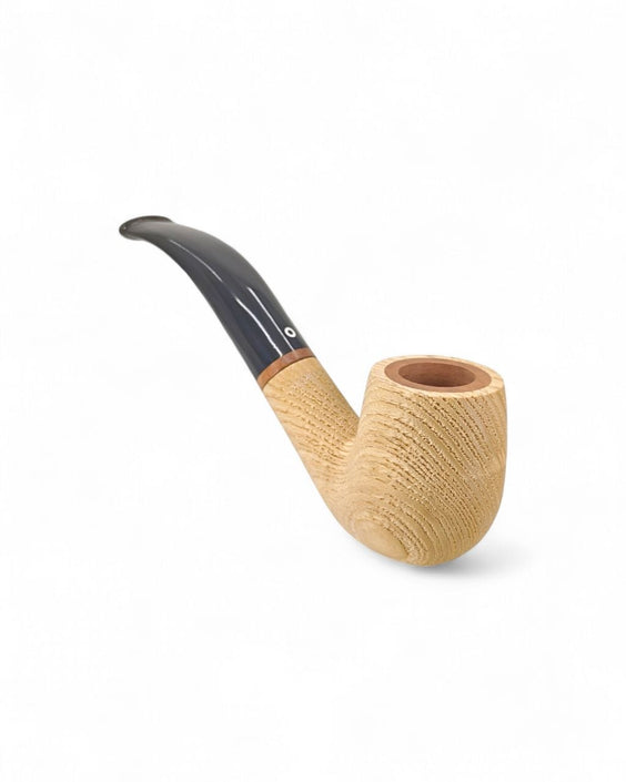 Talamona New Look Light Bent Pipe in Ash with Briar Bowl