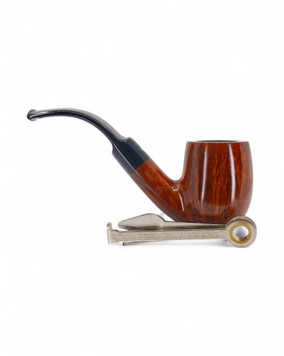 Used Pipe Mastro de Paja Smooth Bent Billiard 3B "1 Sun" 1980