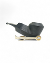 Talamona Reverse Calabash Bent Rhodesian Sandblasted Black Edition pipe