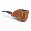 Pipa Savinelli Autograph 00 free form in radica fiammata con rim naturale e bocchino nero, artigianato italiano.